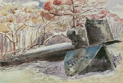 Bombardero en el bosque de Paul Nash