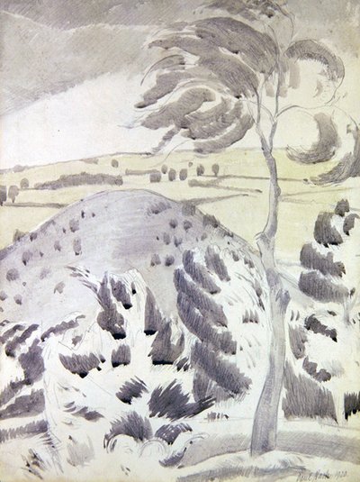Colina y árbol de Paul Nash