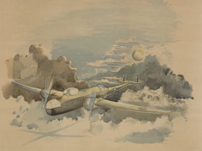 Viaje a la luz de la luna, Hampden volando por encima de las nubes de Paul Nash