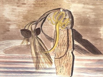 Objetos en la arena de Paul Nash