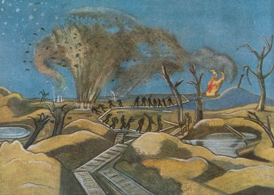 Shelling the Duckboards, de British Artists at the Front, Continuación de The Western Front de Paul Nash