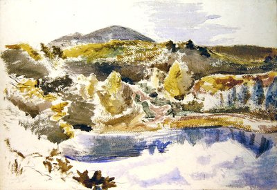 La piscina azul (acuarela sobre papel) de Paul Nash