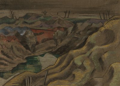 The Landscape: Hill 60, c.1917 (tinta y acuarela sobre papel) de Paul Nash