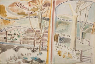 El paisaje a través de la ventana y a través del espejo de Paul Nash