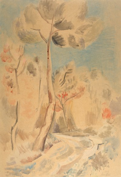 El pino (lápiz y acuarela sobre papel) de Paul Nash