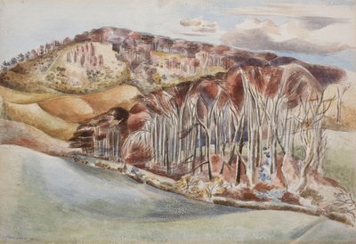 Madera y colina de Paul Nash