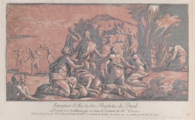 Elías desafiando al profeta a un sacrificio, ca. 1729 de Paul Ponce Antoine Robert