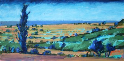 Costa de Devon, 2021 (acrílico sobre tabla) de Paul Powis