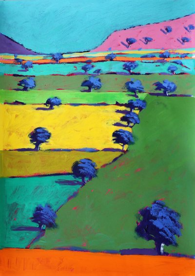 Hollybush, 2021 (acrílico sobre papel) de Paul Powis