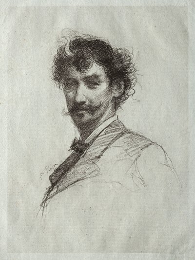 James McNeill Whistler con Mechón Blanco y Monóculo de Paul Rajon