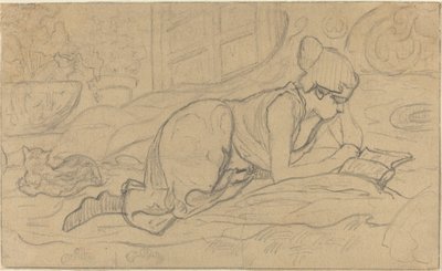 Estudio para "La Liseuse couchée" de Paul Elie Ranson