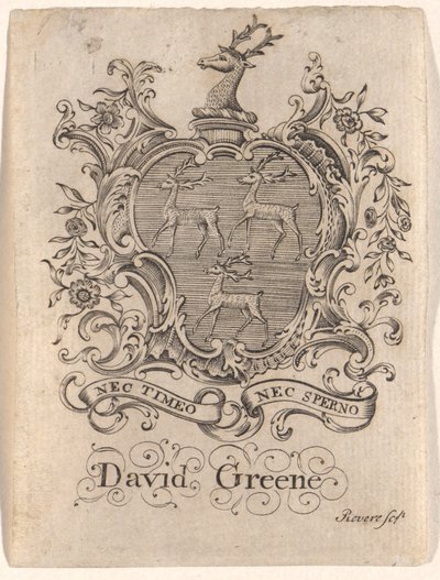 Ex libris de David Greene de Paul Revere