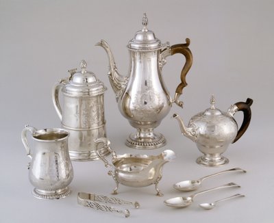 Muestras representativas del servicio de té Paine de Paul Revere