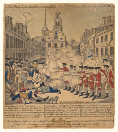 La sangrienta masacre perpetrada en King Street Boston el 5 de marzo de 1770. de Paul Revere