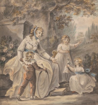 Una enfermera con tres hijos de Paul Sandby