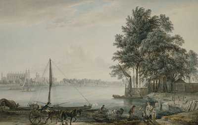 Vista del Colegio Eton desde el Támesis, 1779 de Paul Sandby