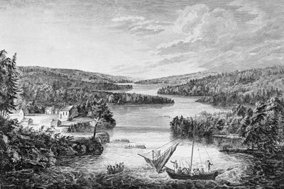 Una vista de Miramichi, un asentamiento francés en el Golfo de San Lorenzo, 1760 de Paul Sandby