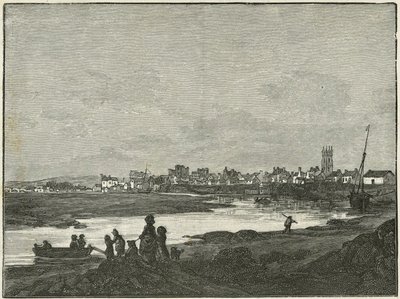 Cardiff desde el sur (grabado) de Paul Sandby