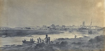 Cardiff from the South (pluma y tinta y aguada sobre papel) de Paul Sandby