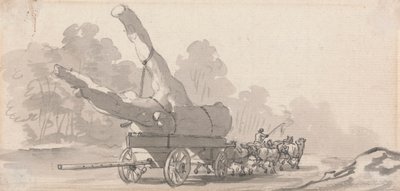Carro con un gran tronco de árbol de Paul Sandby