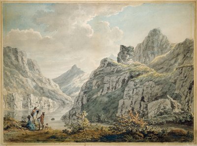 Castillo de Dolbardarn y lago Llanberris, 1764 de Paul Sandby