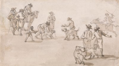 Grupo de Figuras: Una pelea de perros de Paul Sandby