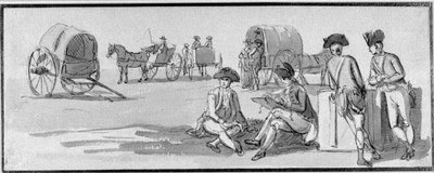 Oficiales de infantería descansando en Hyde Park, 1780 de Paul Sandby