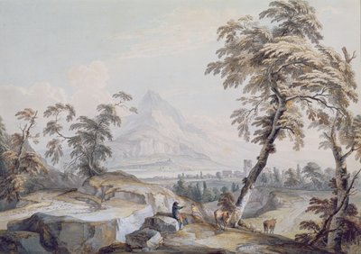 Paisaje italianizante con viajeros, no.1 de Paul Sandby