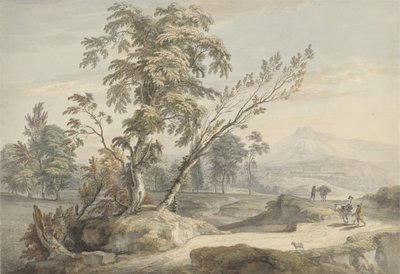 Paisaje Italianizante con Viajeros no.2, c.1760 de Paul Sandby