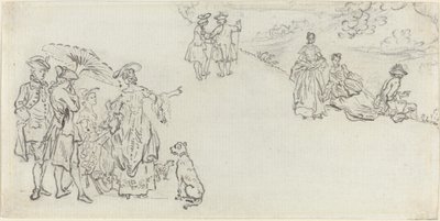 Damas y caballeros en un parque campestre de Paul Sandby
