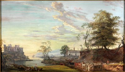 Paisaje con castillo en una bahía, hacia 1769-1795 (Acuarela y gouache) de Paul Sandby