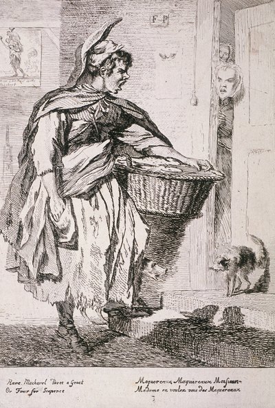 Vendedor de caballa, Gritos de Londres, 1760 de Paul Sandby