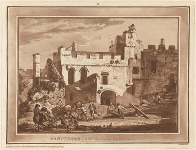 Castillo de Manerbawr desde el Patio Interior de Paul Sandby