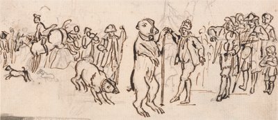Músicos y un oso intérprete de Paul Sandby