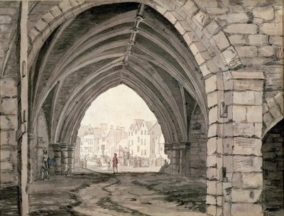 Parte de la Abadía de Holyrood con una vista de Canongate de Paul Sandby