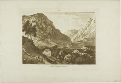 Pont-Aber-Glassin, lámina siete de Doce vistas de Gales de Paul Sandby
