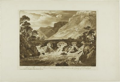 Pont y Pair sobre el río Conway arriba de Llanrwst en el condado de Denbigh de Paul Sandby