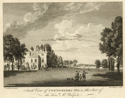 Vista sur de Strawberry Hill, Twickenham, Londres, la residencia del Honorable Horace Walpole de Paul Sandby