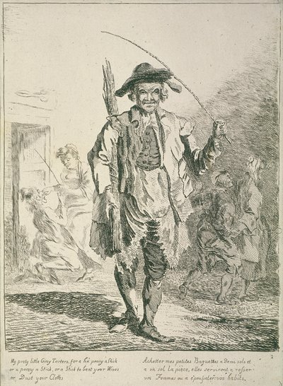 Vendedor de palos, Gritos de Londres, 1760 de Paul Sandby
