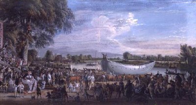 El Junco Chino siendo removido del Támesis de Paul Sandby