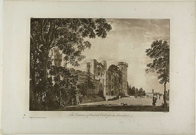 La entrada del castillo de Warwick desde el patio inferior, lámina 2 de Paul Sandby