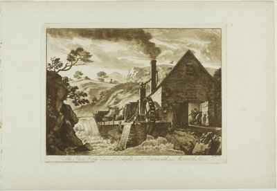 La forja de hierro entre Dolgelli y Barmouth en Merioneth Shire de Paul Sandby