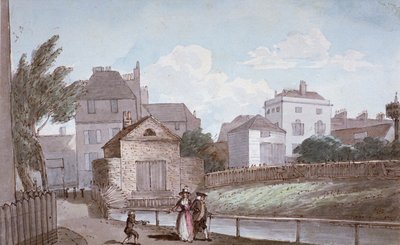 La casa de techo de paja y el nuevo río, Islington, Londres de Paul Sandby