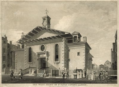 La fachada oeste de San Pablo, Covent Garden, Londres de Paul Sandby