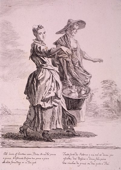 Dos vendedores de loza, Gritos de Londres, 1760 de Paul Sandby
