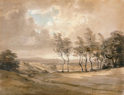 Vista de Hampstead Heath, siglo XVIII de Paul Sandby