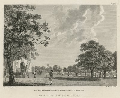 Vista del campamento en Hyde Park desde la tienda de Marshal Sax de Paul Sandby