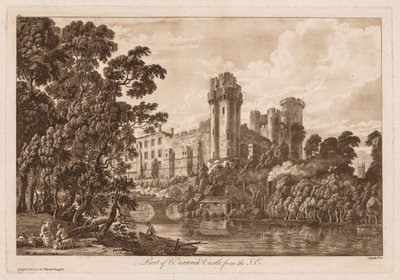 Vistas del Castillo de Warwick: Parte del Castillo de Warwick desde el Sureste, 1776 de Paul Sandby