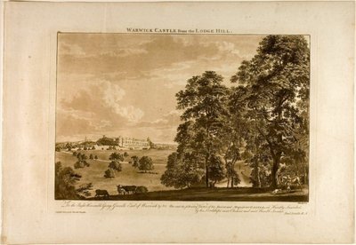 Castillo de Warwick desde Lodge Hill, lámina 1 de Paul Sandby