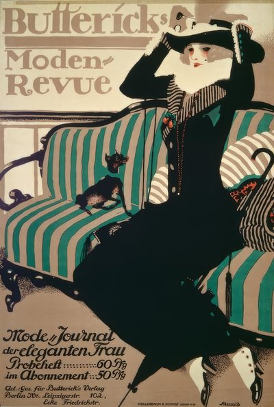 Revisión de modas de Butterick / Cartel de 1912 por P.Scheurich de Paul Scheurich